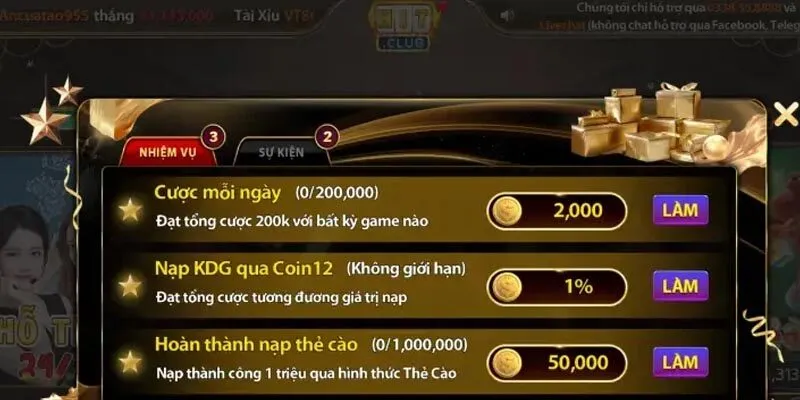 Khuyến mãi Hitclub cho tân thủ
