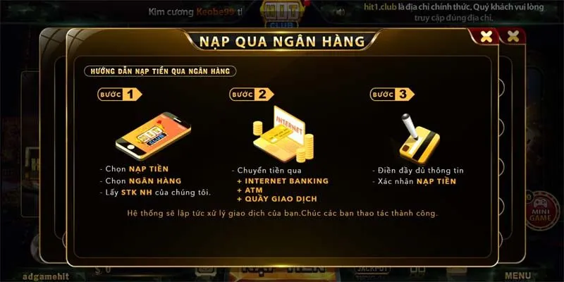 Hướng dẫn nạp tiền Hitclub chi tiết, dễ hiểu